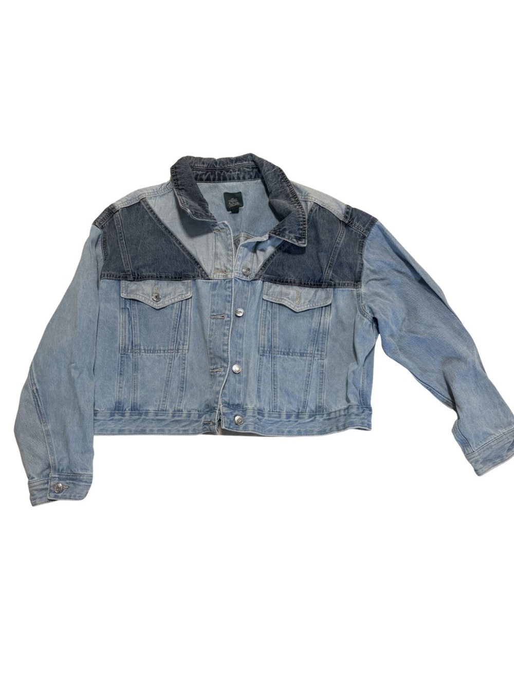 wild fable Two-Tone Light and Dark Blue Denim Jacket